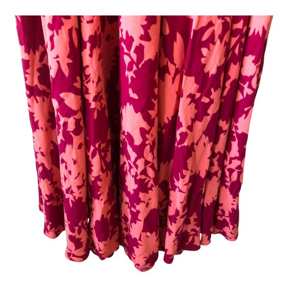 Soft Surroundings Womens Midi Dress Petite PL Floral Cold Shoulder Elastic Waist - Picture 7 of 9